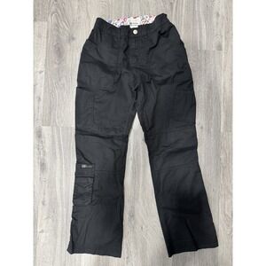 Koi Classic Lindsey Cargo Scrub Pants  Womens Small Black 7 Pockets
